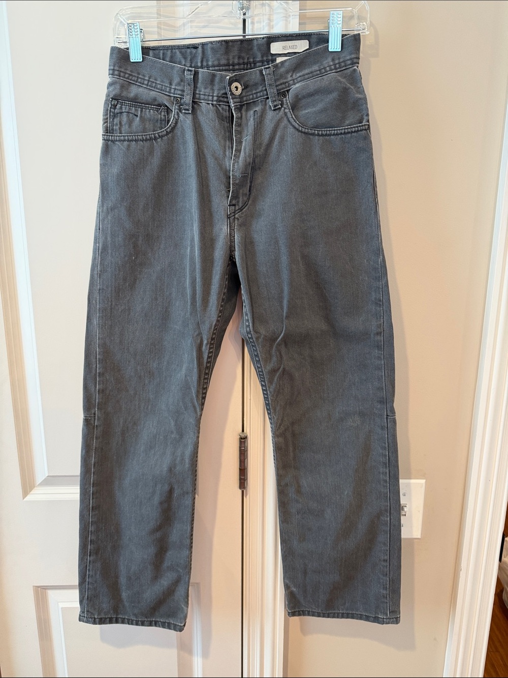 Zara Gray Straight-Leg Jeans